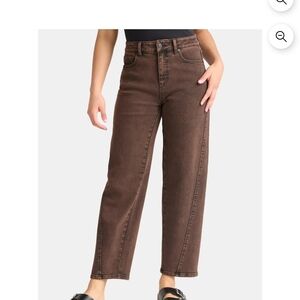 Time and Tru Rustic Brown High Rise Barrel Women's Jeans